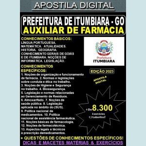 Apostila Prefeitura de ITUMBIARA - AUXILIAR de FARMÁCIA - Teoria + 8.300 Exercícios - Concurso 2023