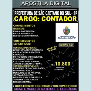 Apostila Pref São Caetano do Sul - CONTADOR - Teoria + 10.800 Exercícios - Concurso 2023