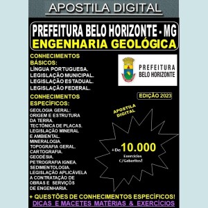 Apostila PREF BH - ENGENHARIA GEOLÓGICA - Teoria +10.000 Exercícios - Concurso 2023