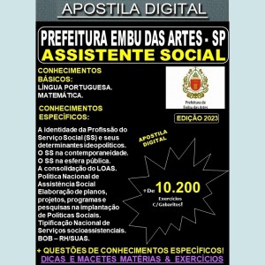Apostila PREF EMBU - ASSISTENTE SOCIAL - Teoria + 10.200 Exercícios - Concurso 2023