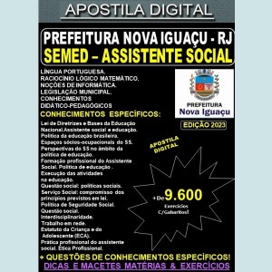 Apostila PREF NOVA IGUAÇU - ASSISTENTE SOCIAL - Teoria + 9.600 Exercícios - Concurso 2024