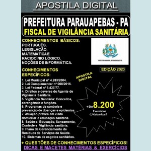Apostila PREF. PARAUAPEBAS - FISCAL de VIGILÂNICA SANITÁRIA - Teoria + 8.200 Exercícios - Concurso 2023