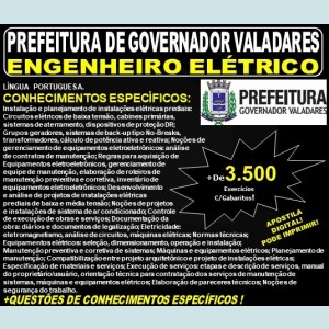 Apostila Prefeitura Municipal de Governador Valadares MG - ENGENHEIRO ELÉTRICO - Teoria + 3.500 Exercícios - Concurso 2019