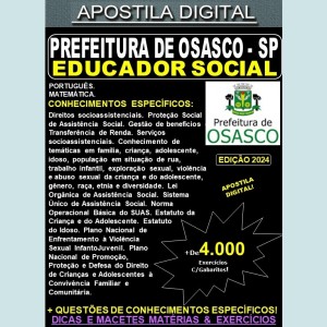 Apostila PREF OSASCO - EDUCADOR SOCIAL - Teoria + 4.000 Exercícios - Concurso 2024