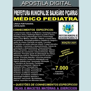 Apostila Prefeitura de BALNEÁRIO PIÇARRAS - MÉDICO PEDIATRA - Teoria + 7.000 Exercícios - Concurso 2021