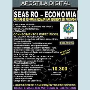 Apostila SEAS RO - ECONOMIA - Teoria + 10.300 Exercícios - Concurso 2022
