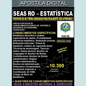 Apostila SEAS RO - ESTATÍSTICA - Teoria + 10.300 Exercícios - Concurso 2022