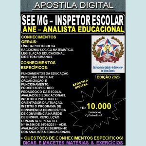 Apostila SEE MG - INSPETOR ESCOLAR - Teoria + 10.000 Exercícios - Concurso 2023
