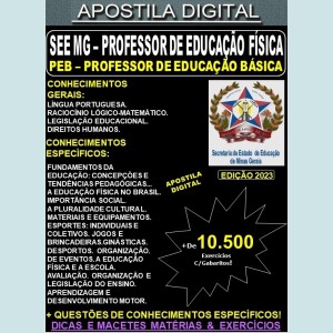 Apostila SEE MG - PROFESSOR de EDUCAÇÃO FÍSICA - Teoria + 10.500 Exercícios - Concurso 2023
