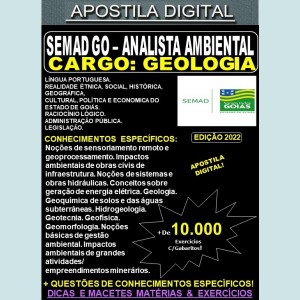 Apostila SEMAD GO - Analista Ambiental - GEOLOGIA - Teoria + 10.000 Exercícios - Concurso 2022