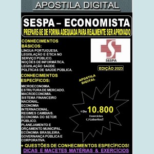 Apostila SESPA - ECONOMISTA - Teoria + 10.800 Exercícios - Concurso 2023