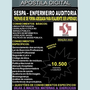 Apostila SESPA - ENFERMEIRO AUDITORIA - Teoria + 10.500 Exercícios - Concurso 2023