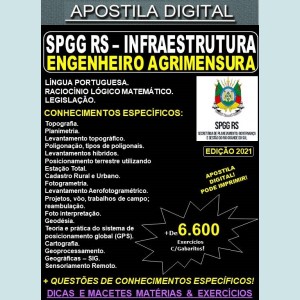 Apostila SPGG RS - INFRAESTRUTURA - ANALISTA ENGENHEIRO AGRIMENSURA - Teoria + 6.600 Exercícios - Concurso 2021