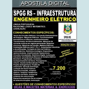 Apostila SPGG RS - INFRAESTRUTURA - ANALISTA ENGENHEIRO ELÉTRICA - Teoria + 7.200 Exercícios - Concurso 2021