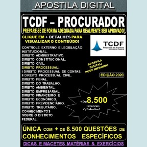 Apostila TC DF - PROCURADOR - Teoria + 8.500 Exercícios - Concurso 2020