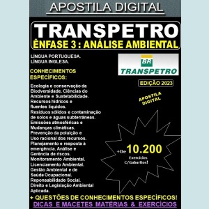 Apostila TRANSPETRO - ANÁLISE AMBIENTAL - Teoria + 10.200 Exercícios - Concurso 2023