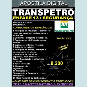 Apostila TRANSPETRO -TÉCNICO de SEGURANÇA - Teoria + 8.200 Exercícios - Concurso 2023