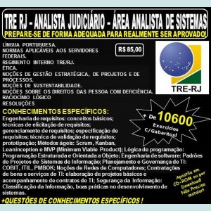 Apostila TRE RJ - Analista Judiciário - Apoio Especializado - ANALISTA de SISTEMAS - Teoria + 10.600 Exercícios - Concurso 2017
