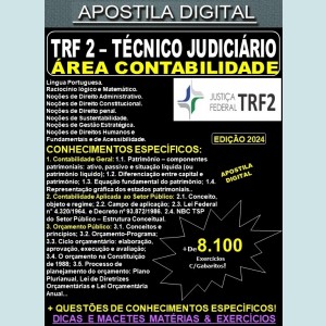 Apostila TRF2 - Técnico Judiciário - CONTABILIDADE - Teoria + 8.100 Exercícios - Concurso 2024
