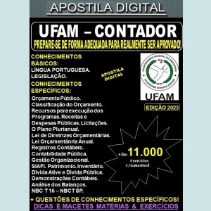 Apostila UFAM - CONTADOR - Teoria + 11.000 Exercícios - Concurso 2023
