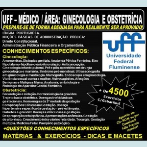Apostila UFF - MÉDICO / Área: GINECOLOGIA e OBSTETRÍCIA - Teoria + 4.500 Exercícios - Concurso 2021