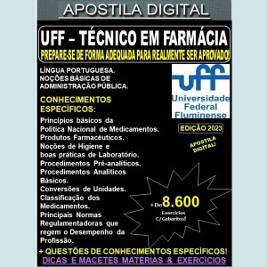 Apostila UFF - TÉCNICO em FARMÁCIA - Teoria + 8.600 Exercícios - Concurso 2023