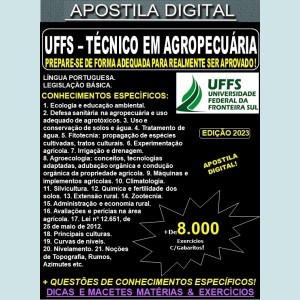 Apostila UFFS - TÉCNICO em AGROPECUÁRIA - Teoria + 8.00 Exercícios - Concurso 2023