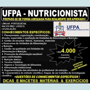 Apostila UFPA - NUTRICIONISTA - Teoria + 4.000 Exercícios - Concurso 2019