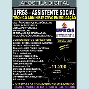 Apostila UFRGS - ASSISTENTE SOCIAL - Teoria + 11.200 Exercícios - Concurso 2022