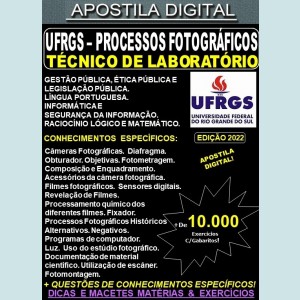 Apostila UFRGS - Técnico de Laboratório - PROCESSOS FOTOGRÁFICOS - Teoria + 10.000 Exercícios - Concurso 2022