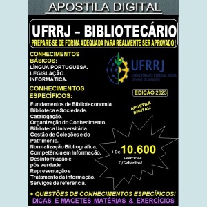 Apostila UFRRJ - BIBLIOTECÁRIO - Teoria + 10.600 Exercícios - Concurso 2023