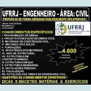 Apostila UFRRJ - ENGENHEIRO - Área: CIVIL - Teoria + 4.600 Exercícios - Concurso 2019