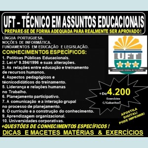 Apostila UFT - TÉCNICO em ASSUNTOS EDUCACIONAIS - Teoria + 4.200 Exercícios - Concurso 2019